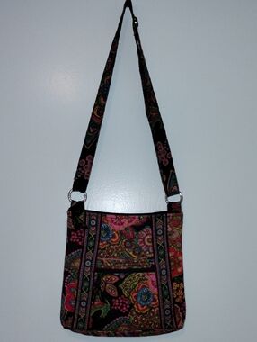 Vera Bradley Black Multicolor Paisley Crossbody Purse